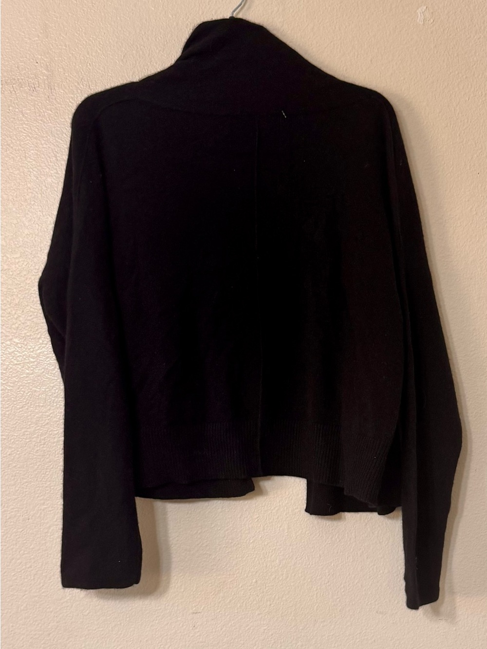 360 Cashmere Black Open Front Cardigan Sweater Jacket Pockets Size S NWT - Picture 7 of 7